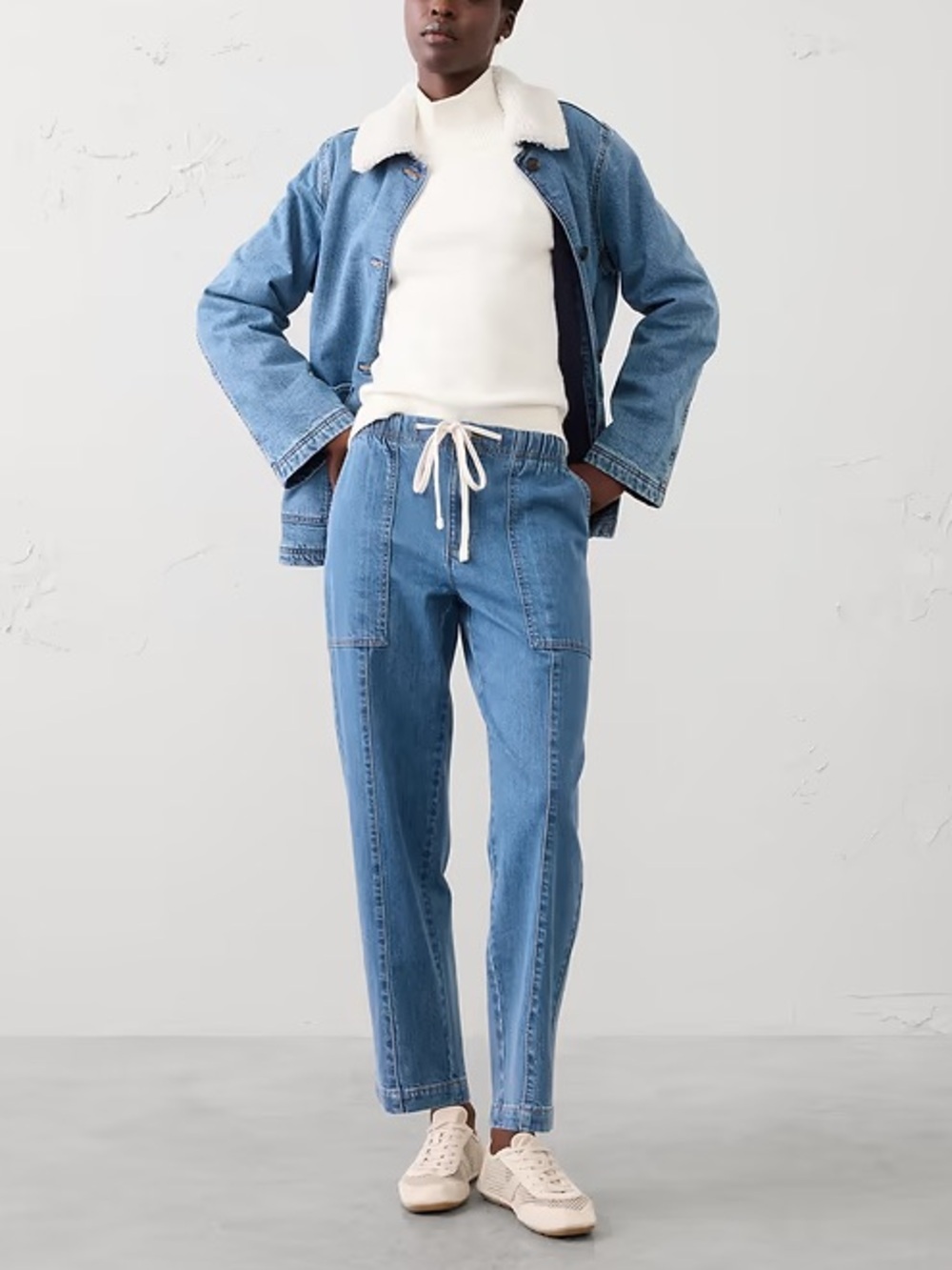 Banana Republic Tapered Drawstring Mid Rise Ankle Jeans